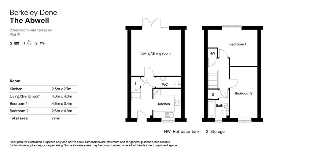 Berkeley Dene - 2 beds (Plots 41) Floor plan