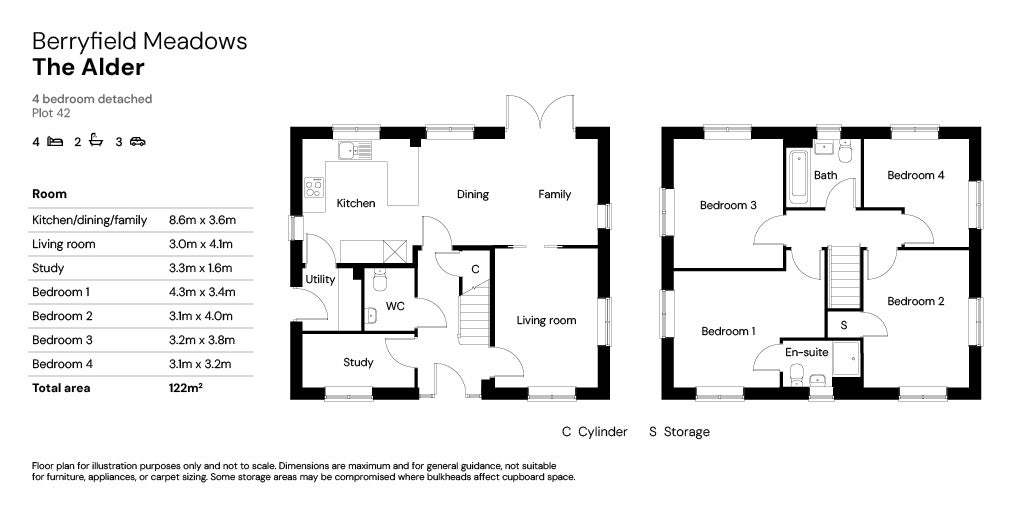 Berryfield Meadows 4 bed floor plans