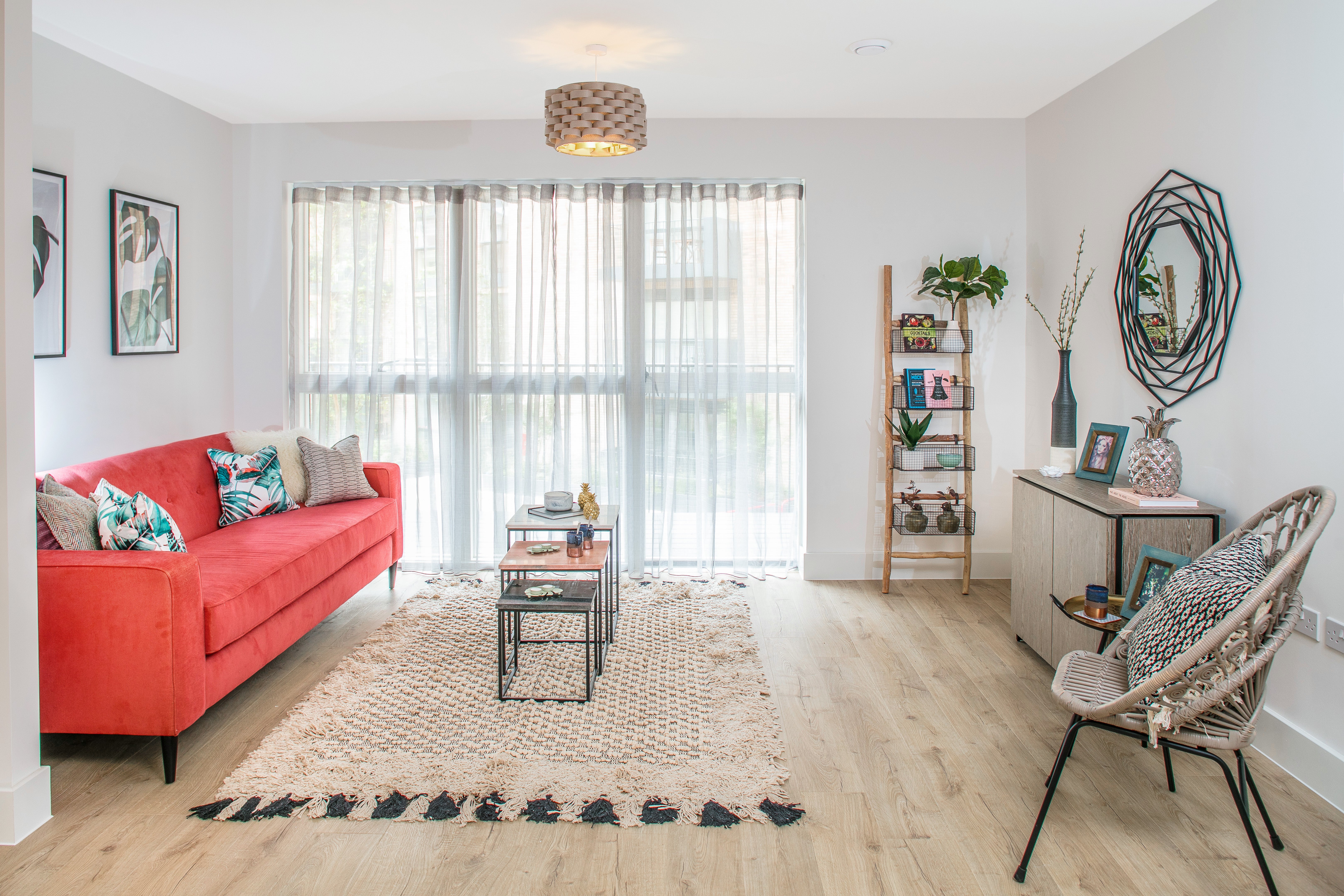 Living room in Mortimer Court show apartment 