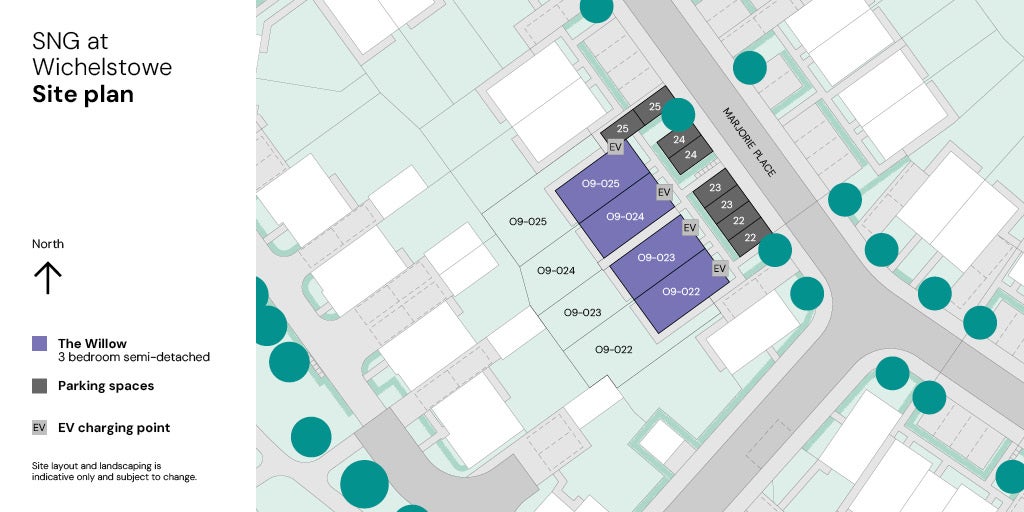 SNG at Wichelstowe - plots 22 - 25 site plan