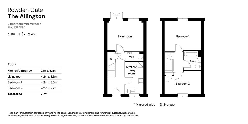 Rowden Gate, Chippenham - Plot 158 & 159 floor plan