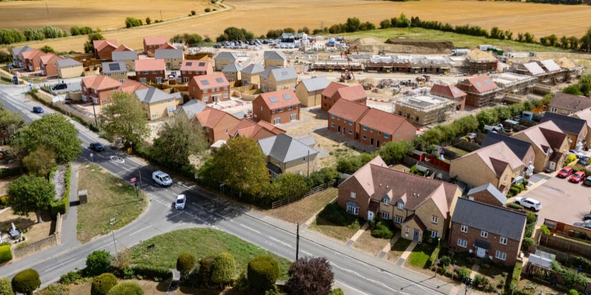 Drone image showing Marcham Meadows