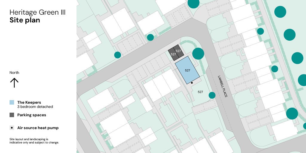Heritage Green III site plan plot 527 Keepers