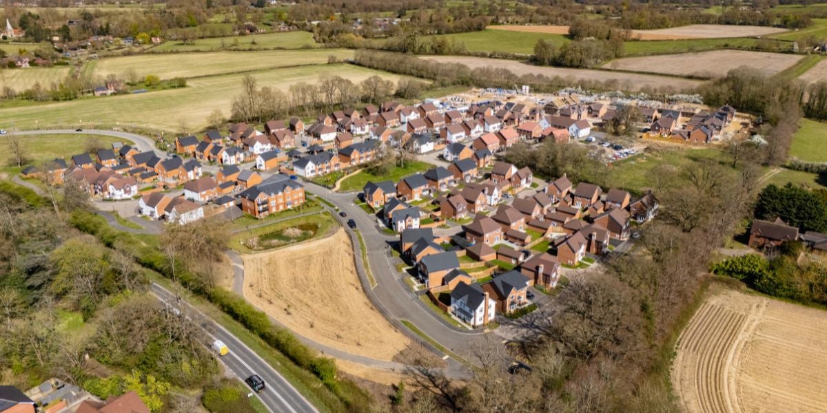 Drone image showing the development