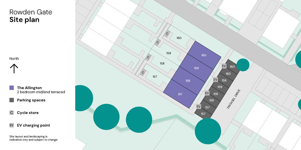 Rowden Gate - Plots 157 - 160 Site plan