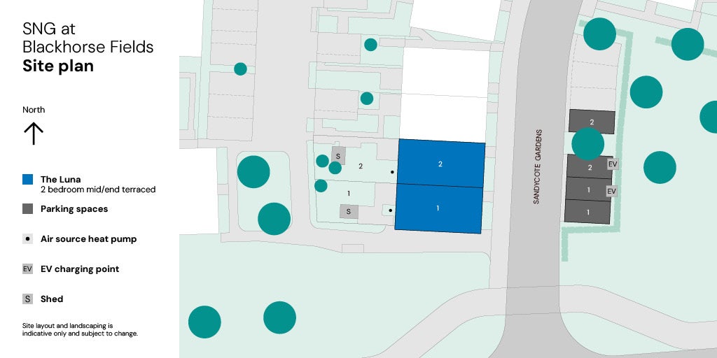 SNG at Blackhorse Fields site plan - Plots 1 & 2