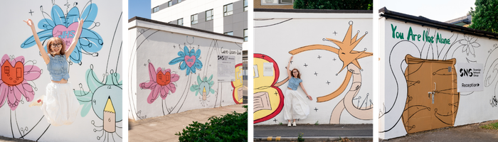Collage of images showcasing the new mural at Northwick Parkside