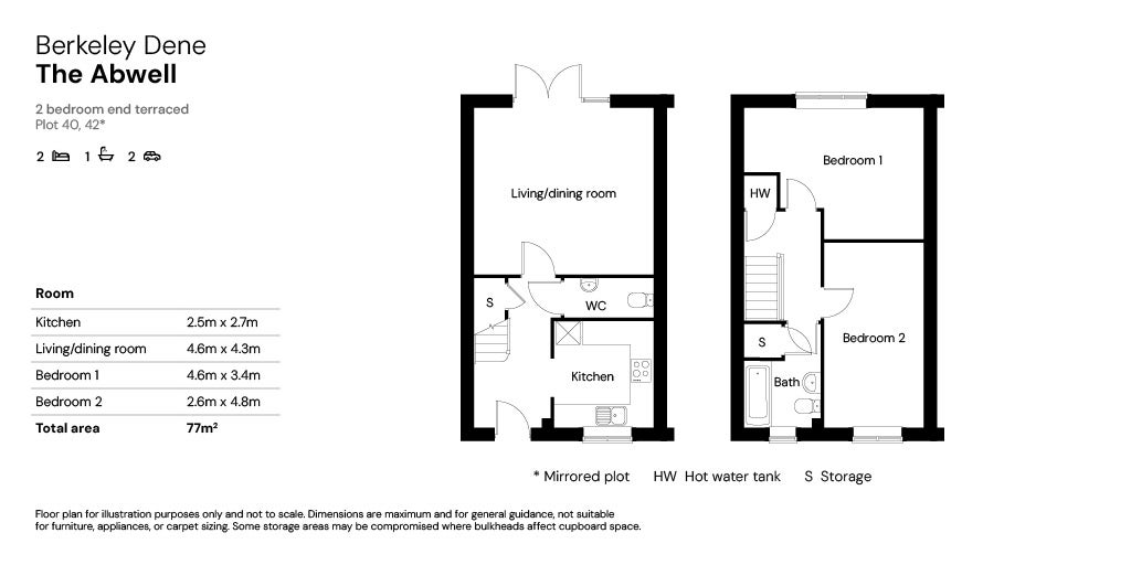 Berkeley Dene - 2 beds (Plots 40 & 42) Floor plans