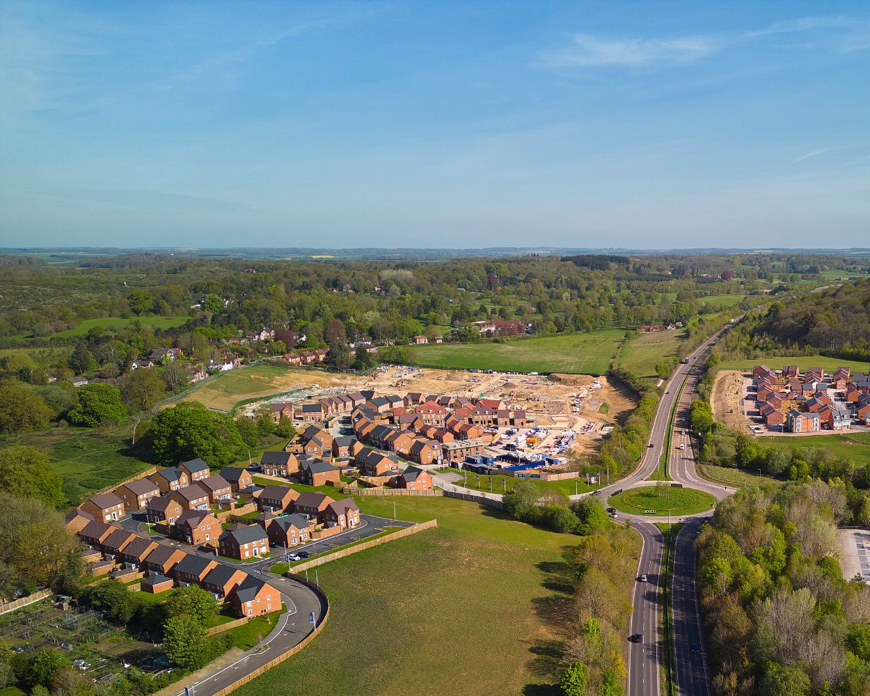 Drone image over development area