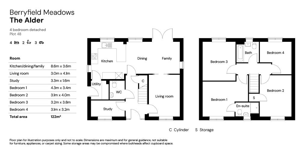 Berryfield Meadows 4 bed floor plans