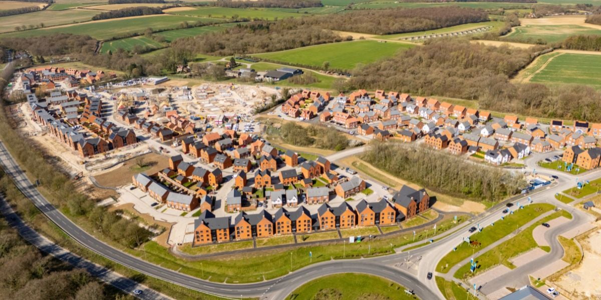 Drone image showing the development