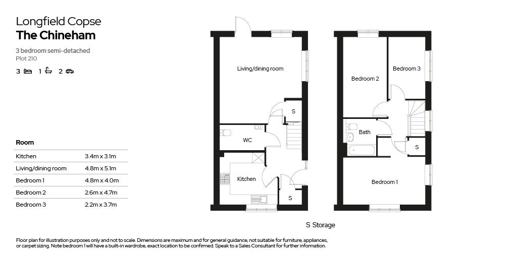 Floor plan for Plot 210