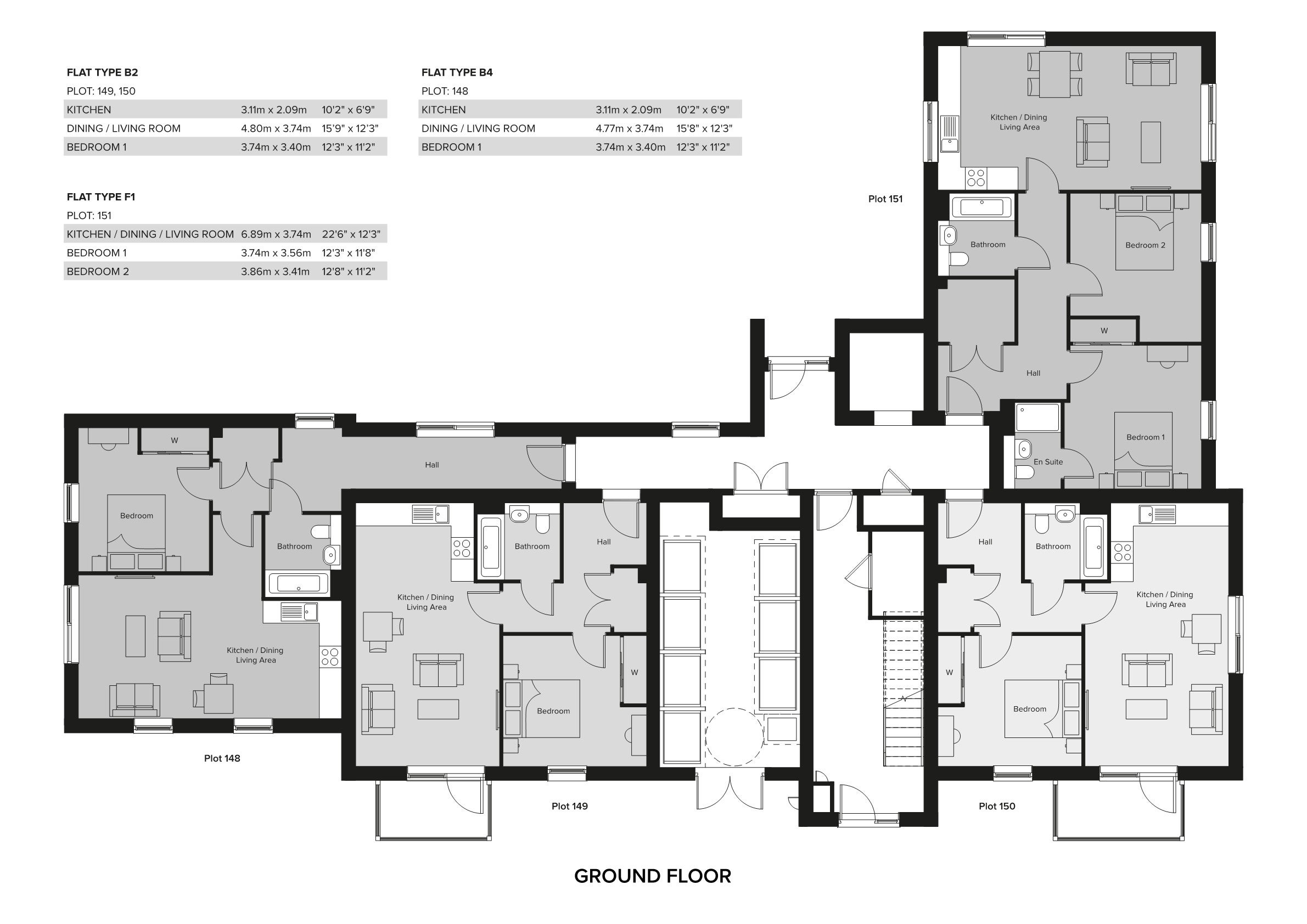 Brooklands Park Block D Floor plans