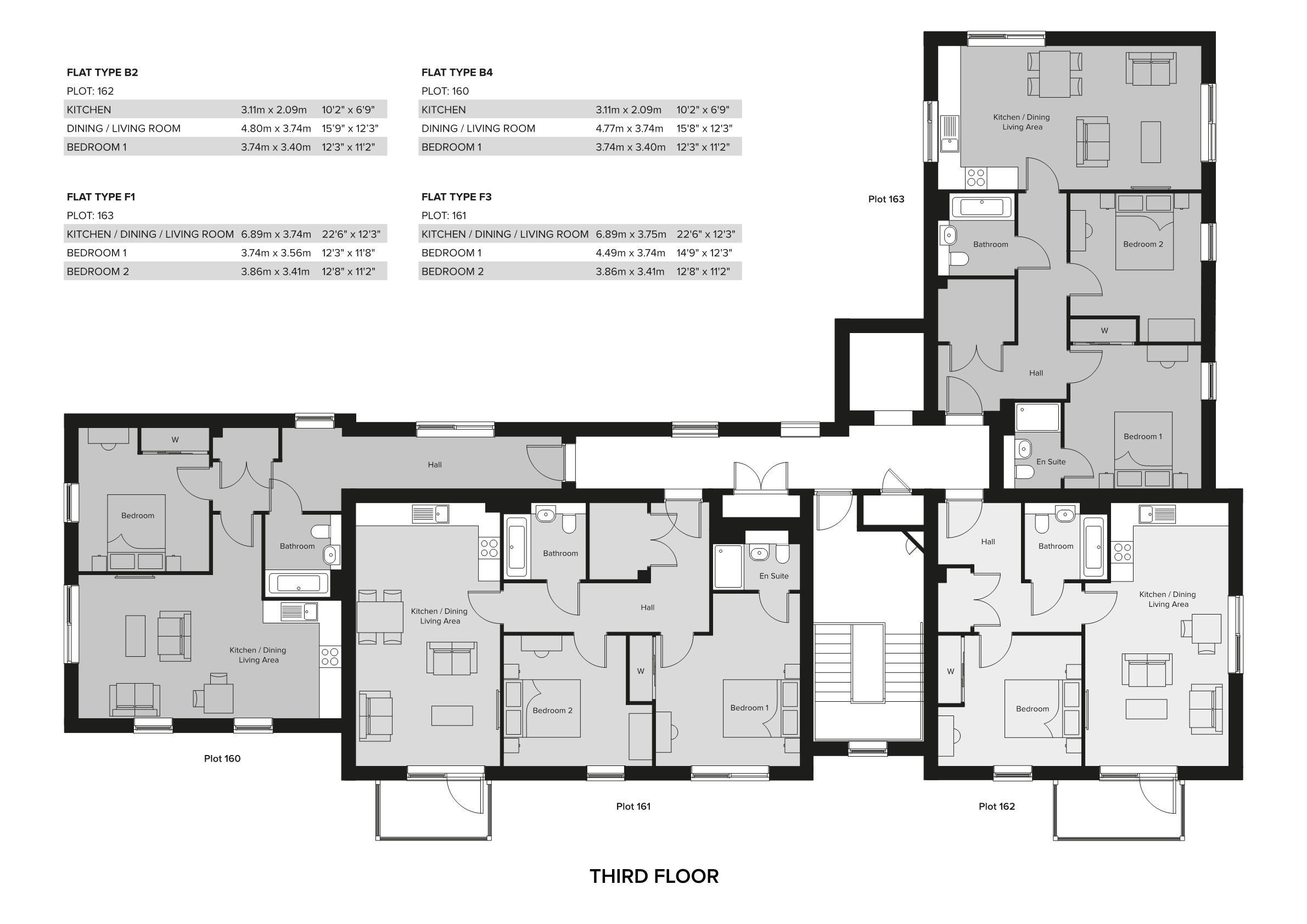 Brooklands Park Block D Floor plans