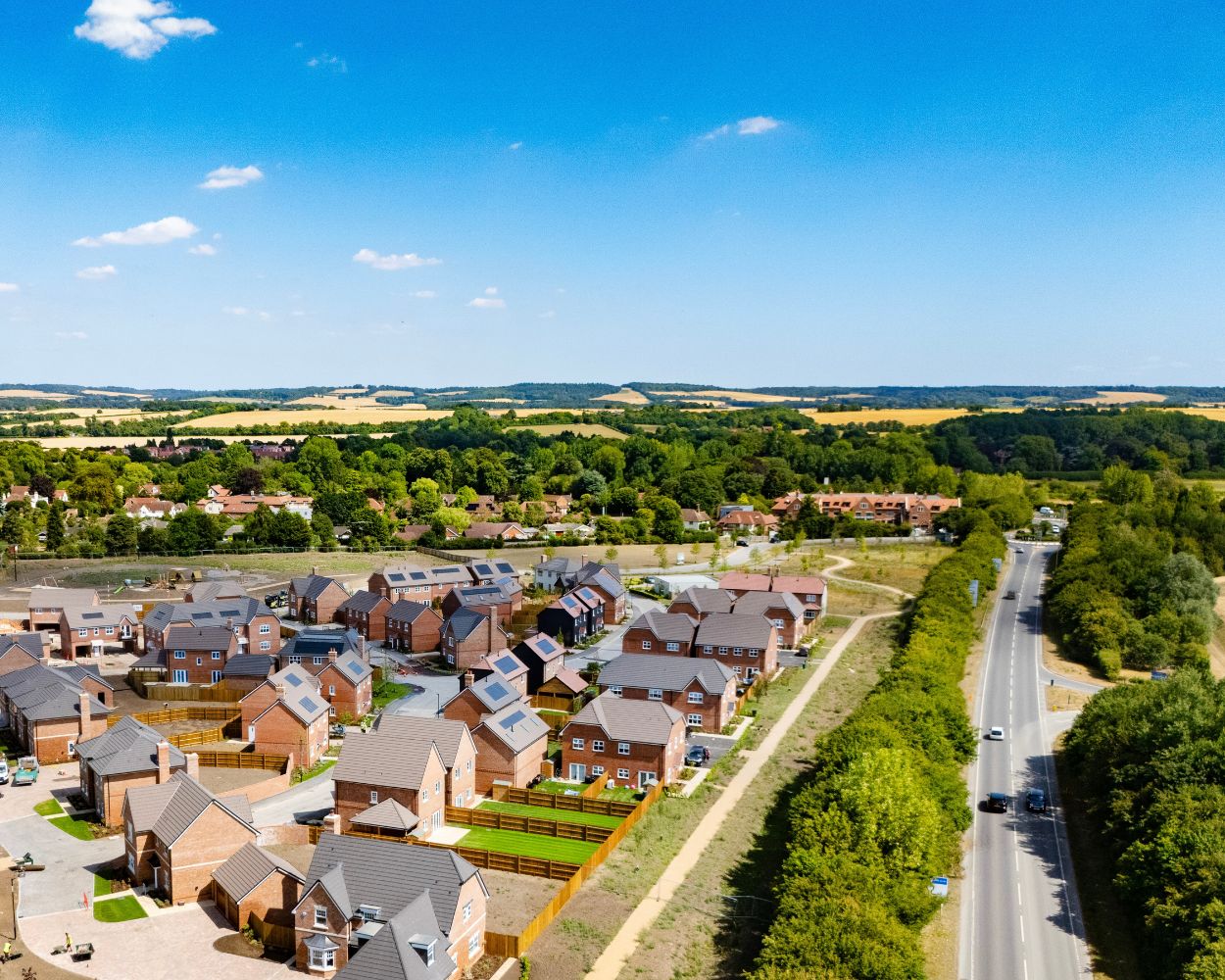 SNG at Winterbrook Meadows - Drone image of the development