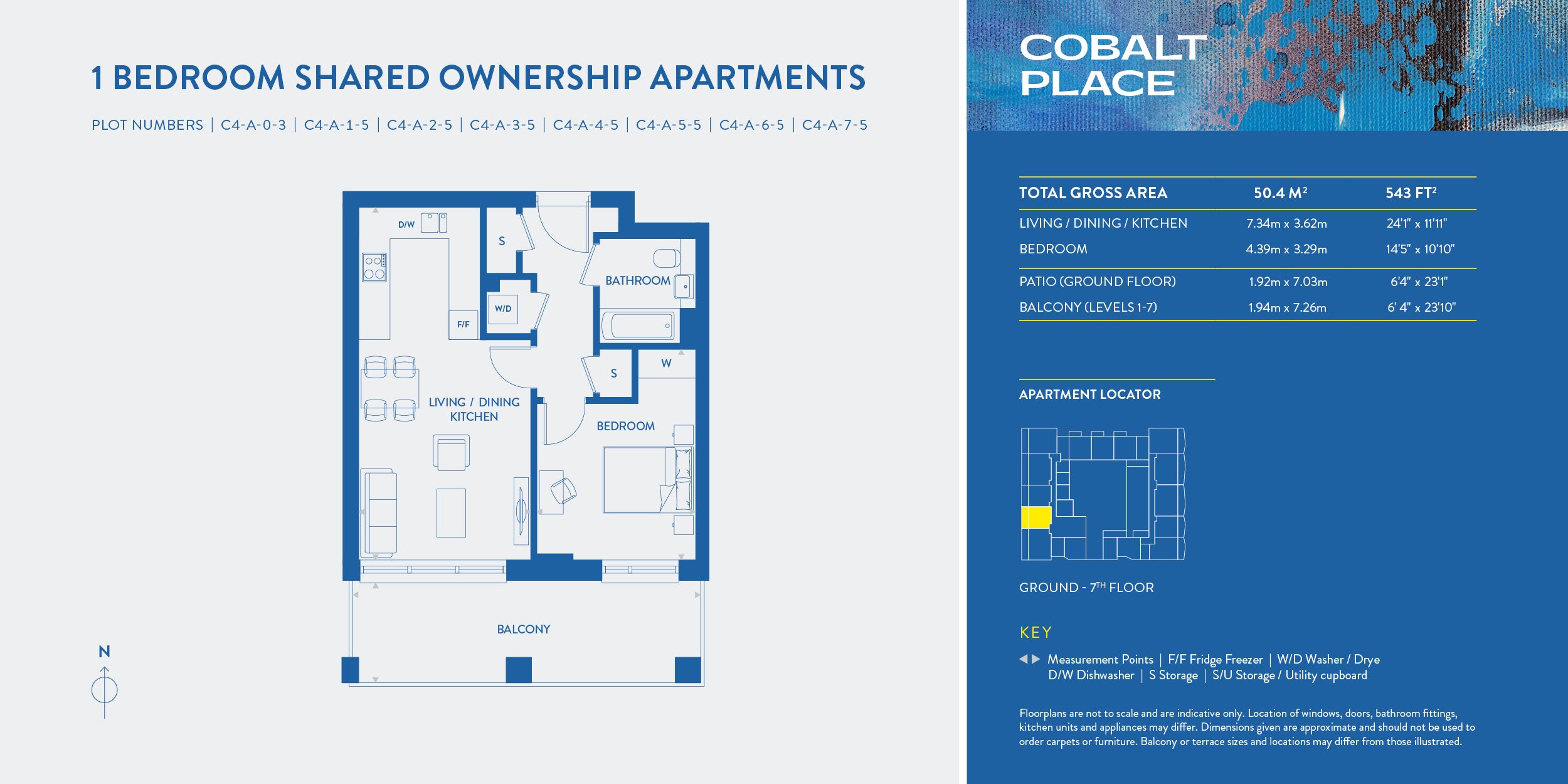 1 bedroom floorplan block C4