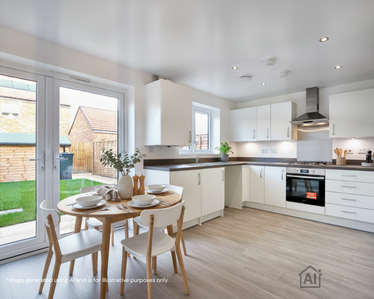 Marshalls Green AI CGI interior kitchen