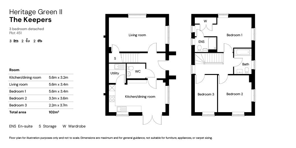 Heritage Green II 3 bed floor plan - Plot 451