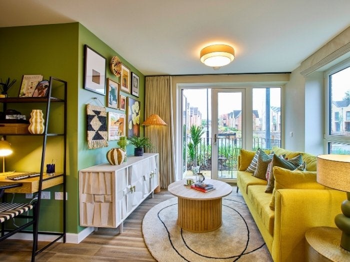 Photo of the living room in the SNG at Montem show home.