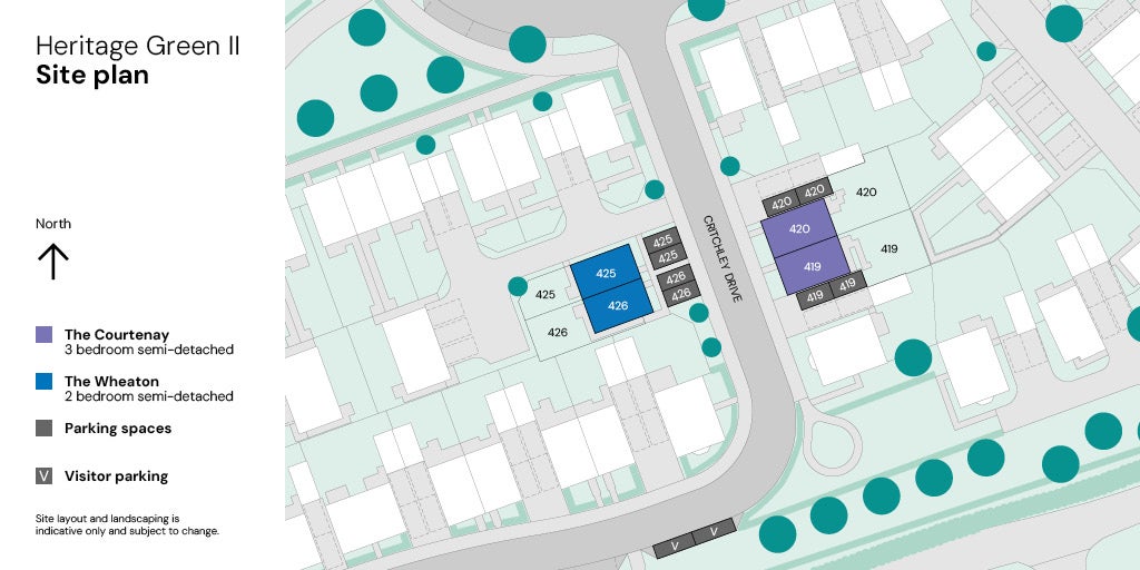 Heritage Green II site plan - Plots 419-420 & 425-426