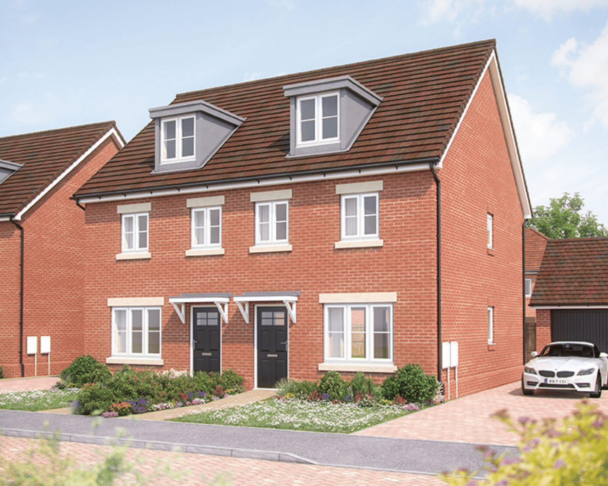 Exterior CGI of the Beech, the 3 bed house type at SNG at Emmer Green Drive