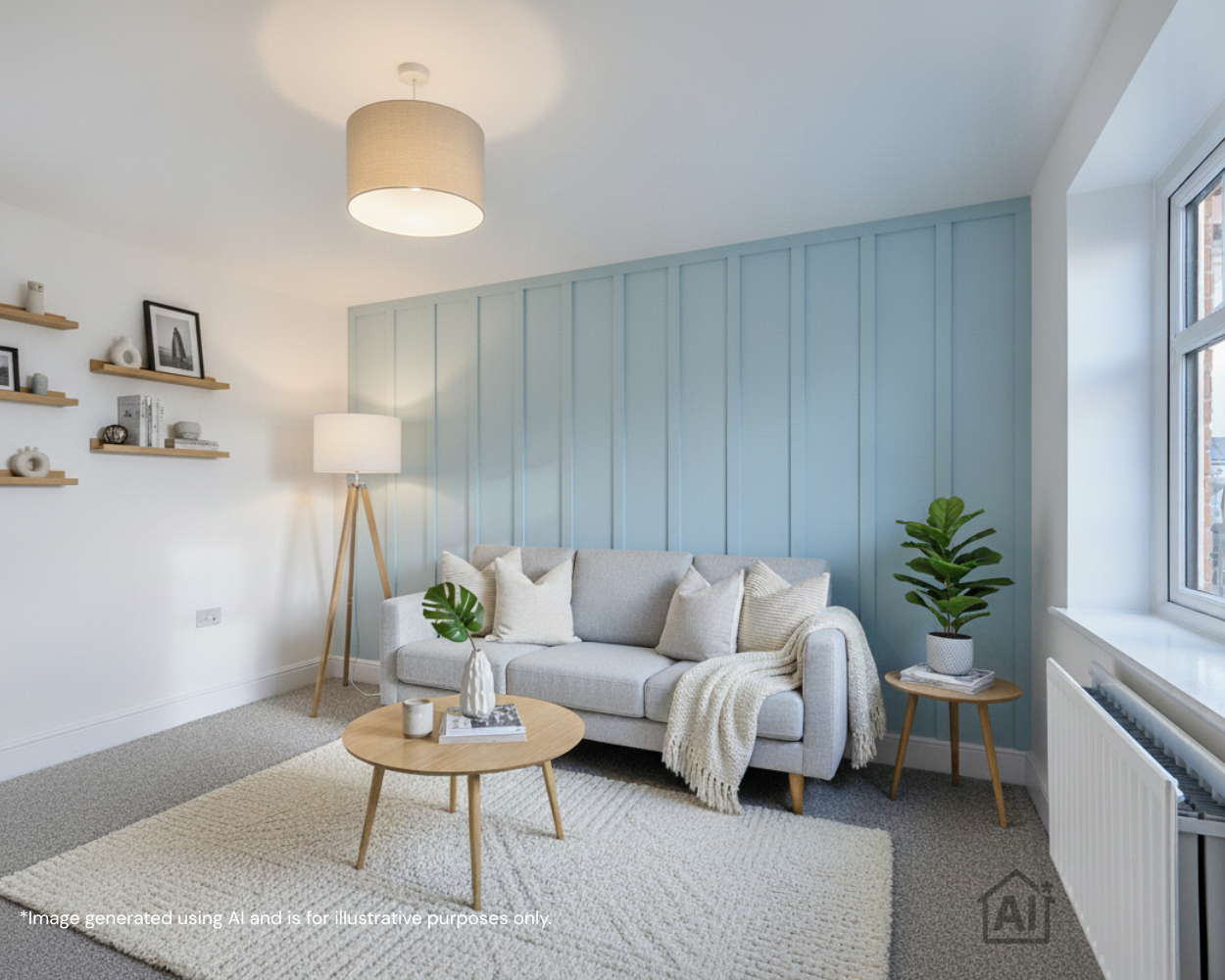 Marshalls Green AI CGI interior living room