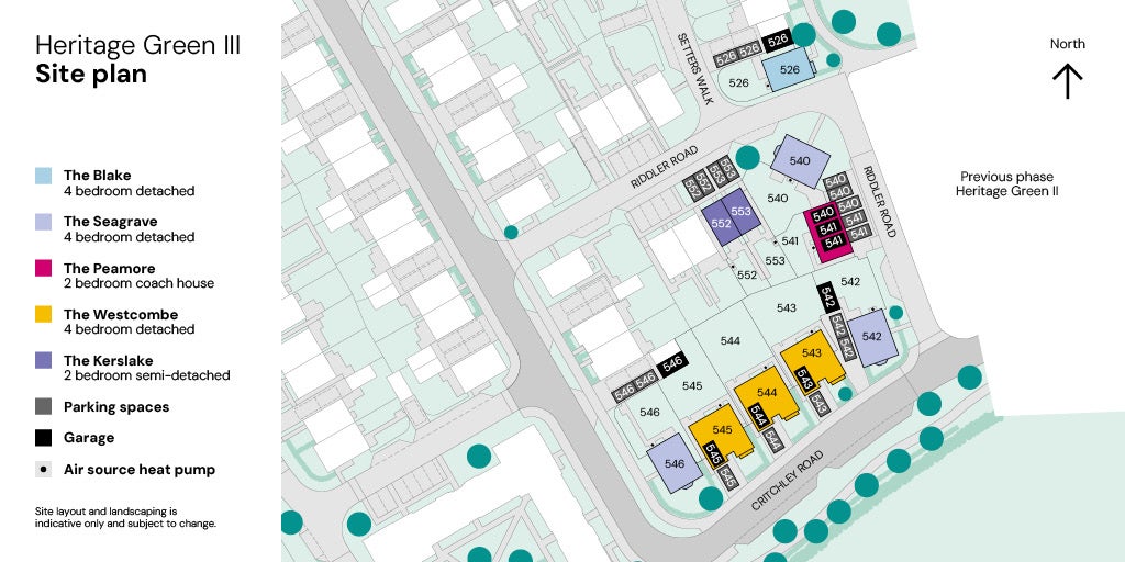 Heritage Green III site plan - Plots 526, 540-546 & 552-553