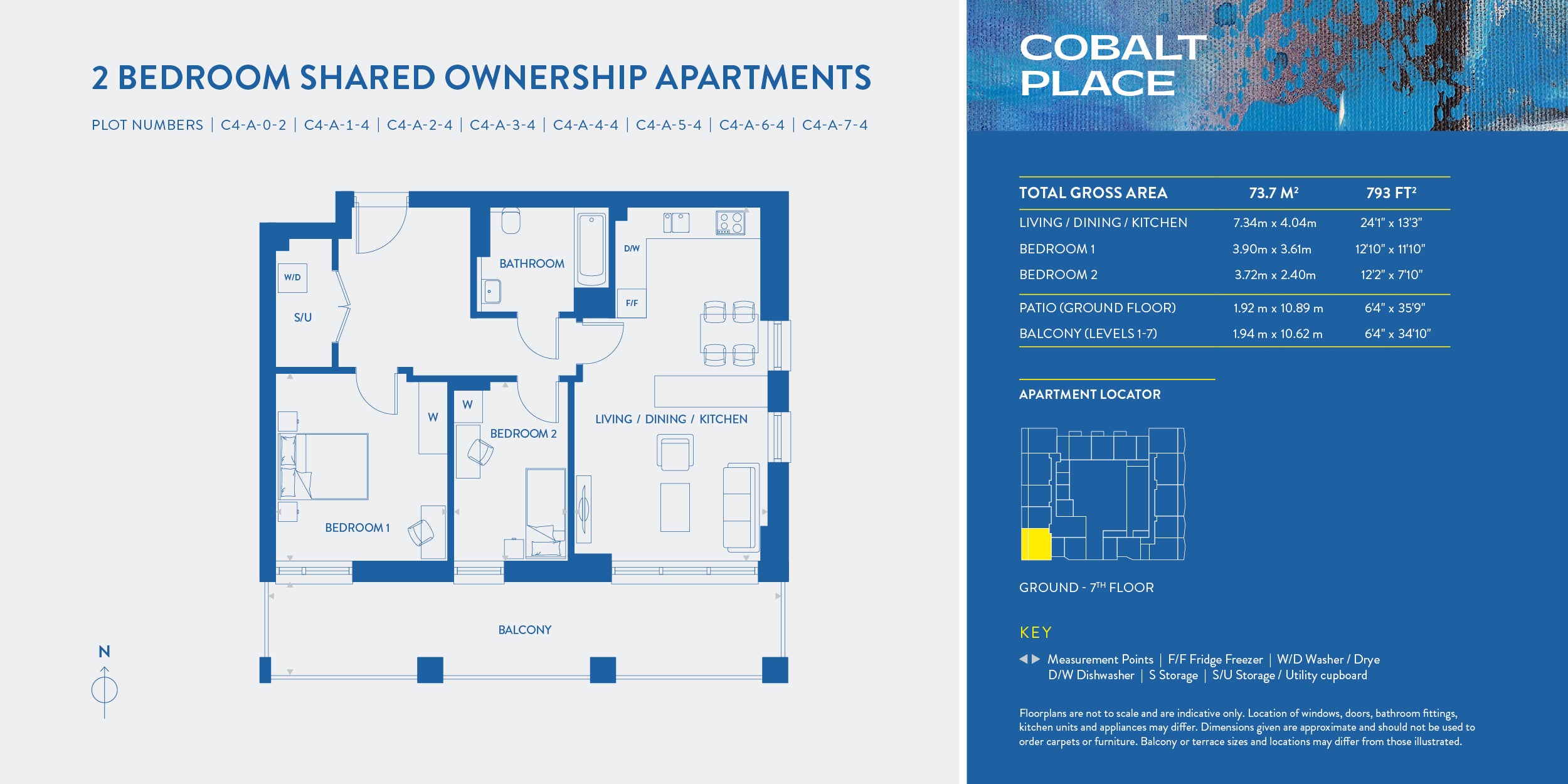 2 bedroom floorplan block C4