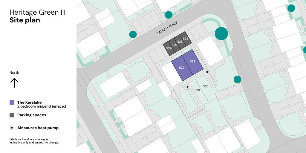 Heritage Green III site plan- plot 528-529 The Kerslake