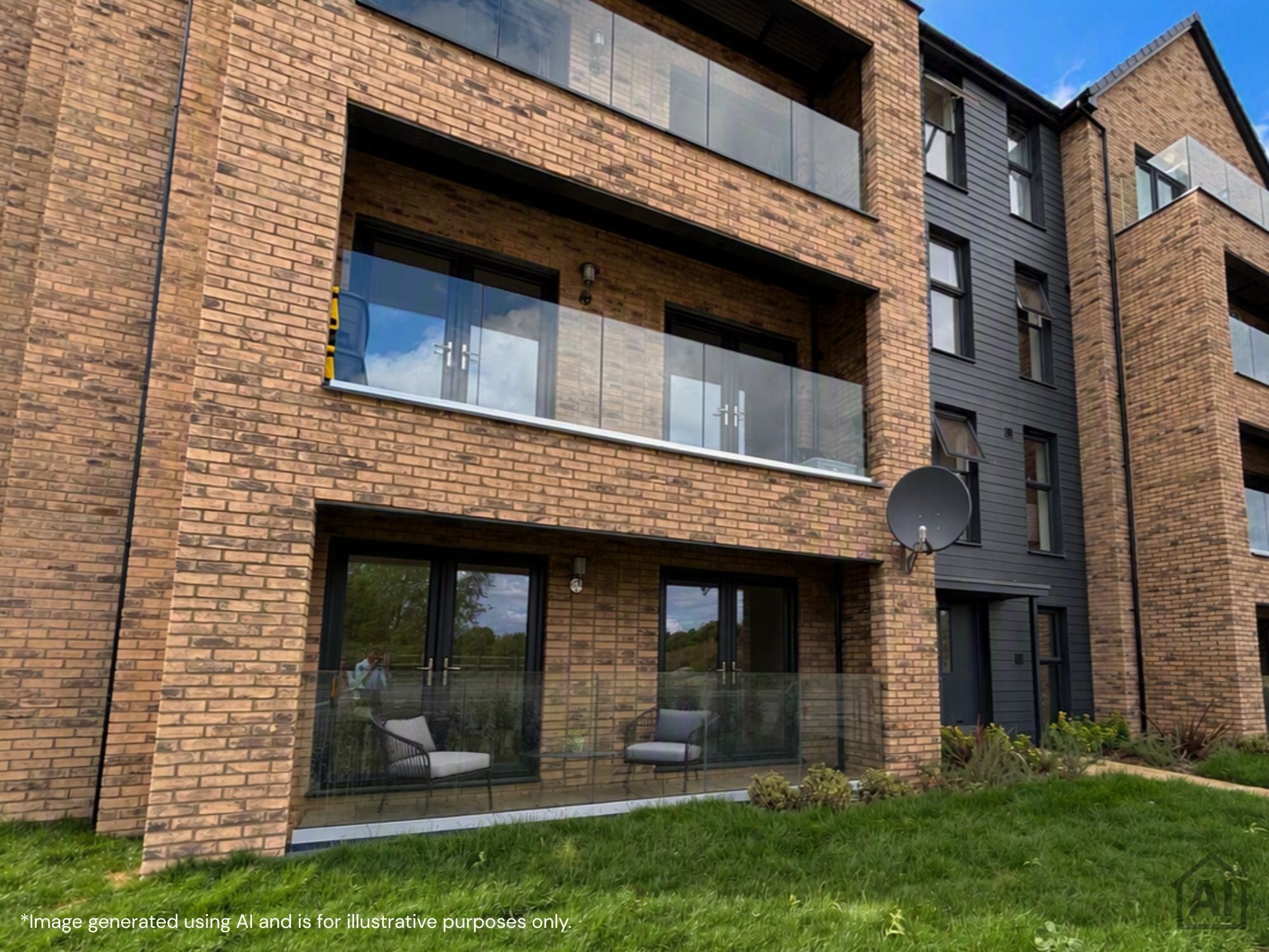 SNG at Wichelstowe, 2 bed apartment AI exterior terrace