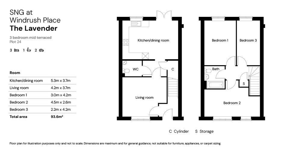 SNG at Windrush Place 3 bed floor plan - Plot 24