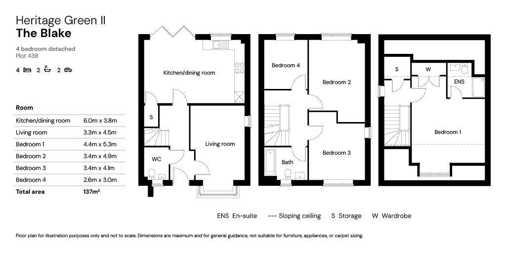 The Blake floor plan 4 beds plot 438