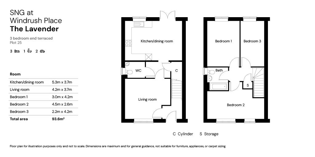 SNG at Windrush Place 3 bed floor plan - Plot 25