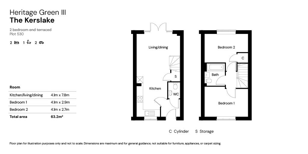 The Kerslake floor plan - Plot 530