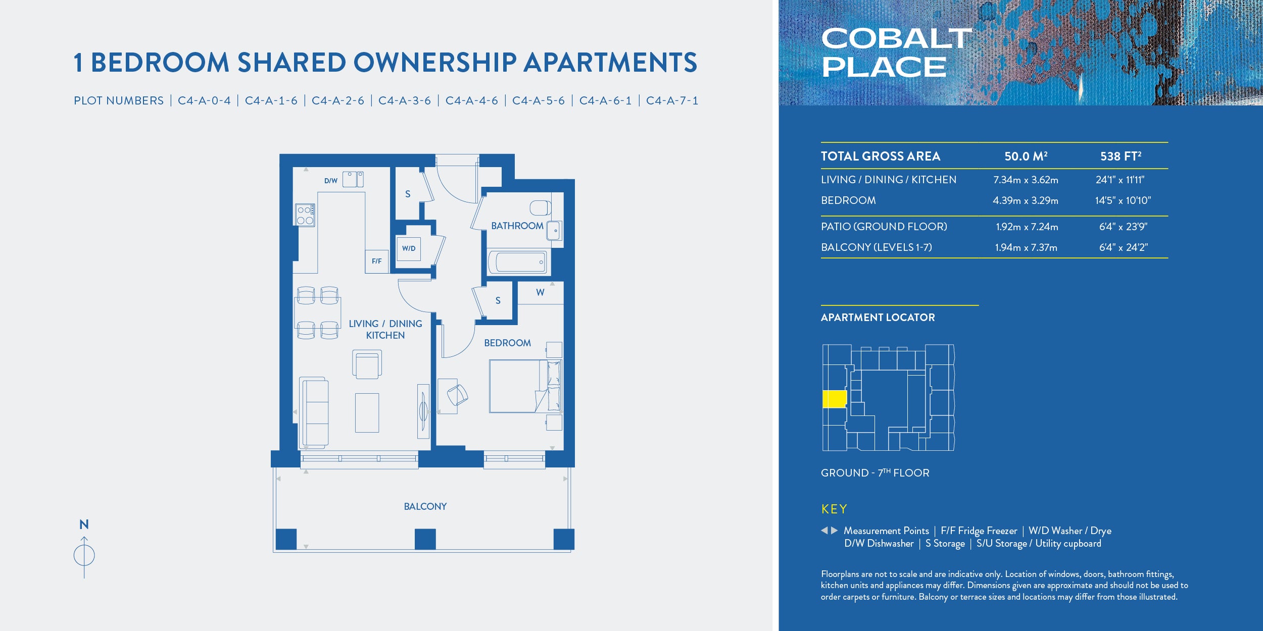 1 bedroom floorplan block C4