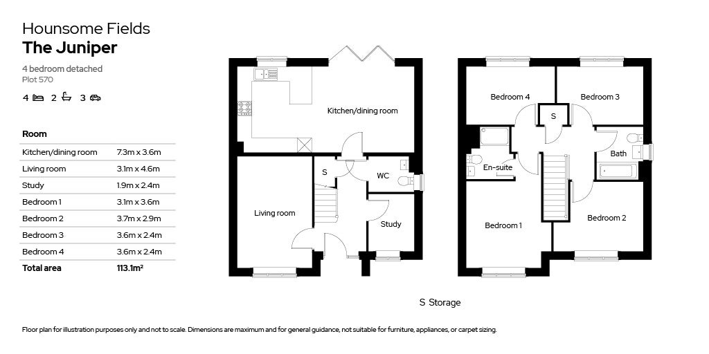 Floor plan for Plot 570