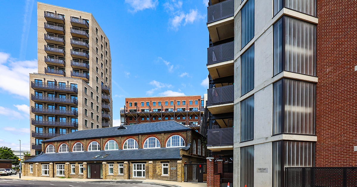 External photograph showing the Restorey development