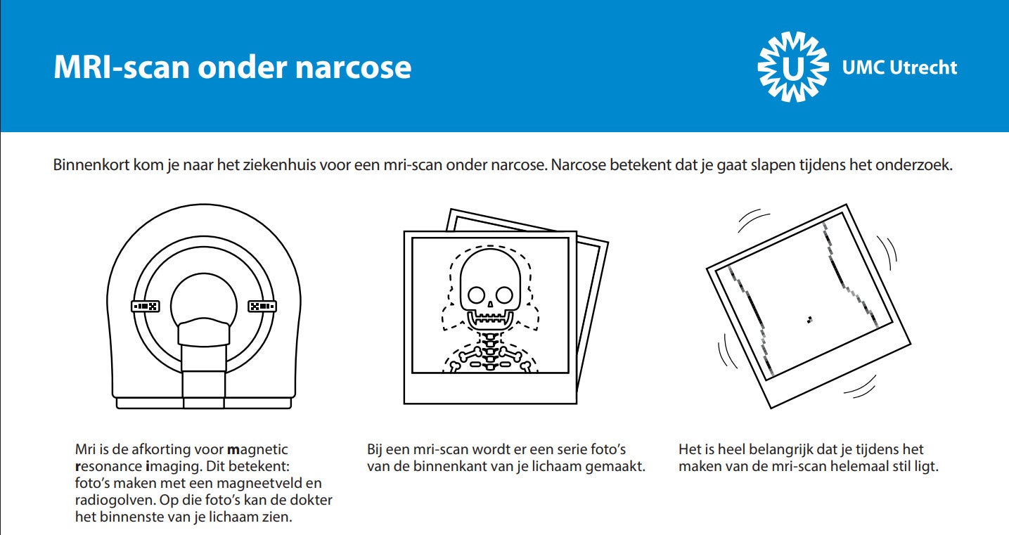 Uitsnede folder MRI onder narcose