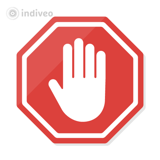 Een rood bord met een hand erop