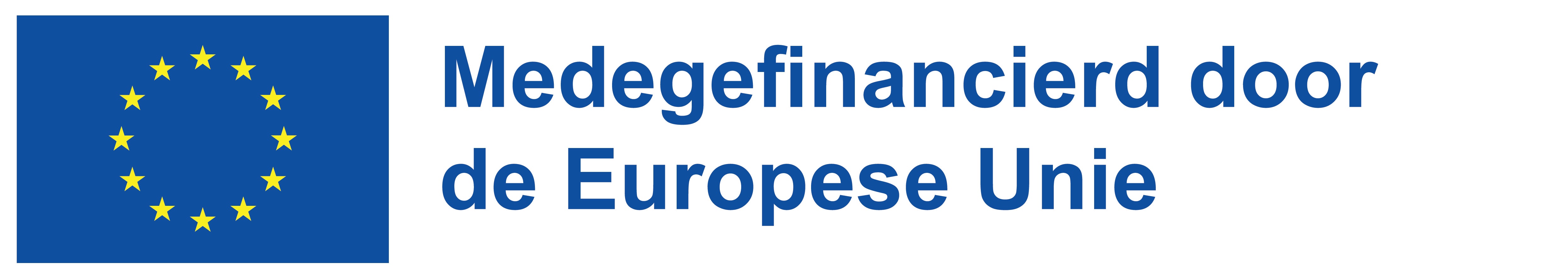 Europese vlag en de tekst Medegefinancierd door de Europese Unie