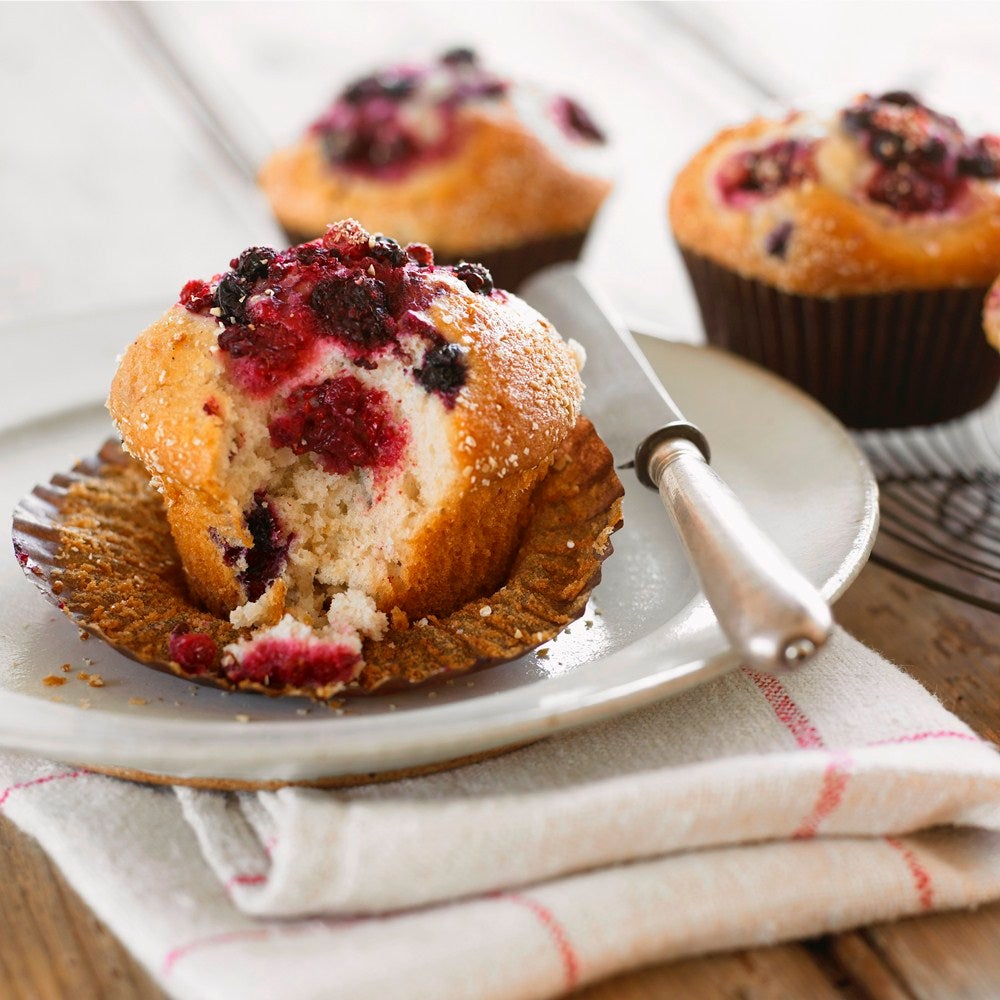 Raspberry & blueberry muffins