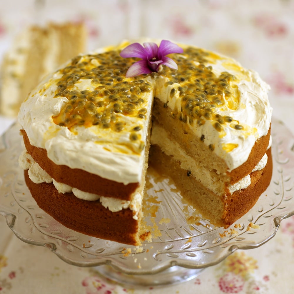 Egg Free Passion Fruit Sponge Cake | Baking Mad