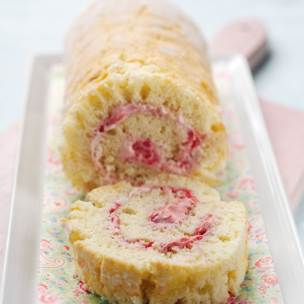 Reduced Sugar Raspberry Roulade | Baking Mad