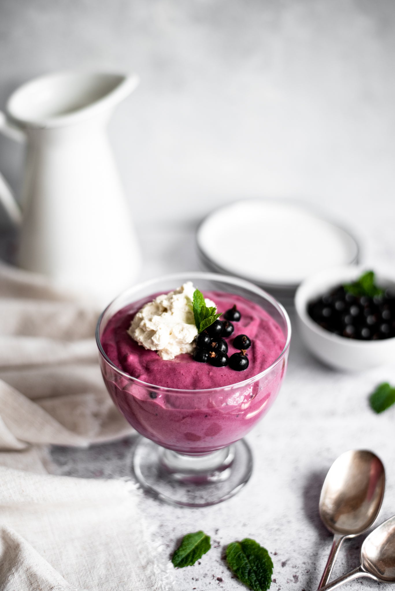 Dessert With Berries And Blackcurrant Mousse High-Res Stock Photo - Getty  Images