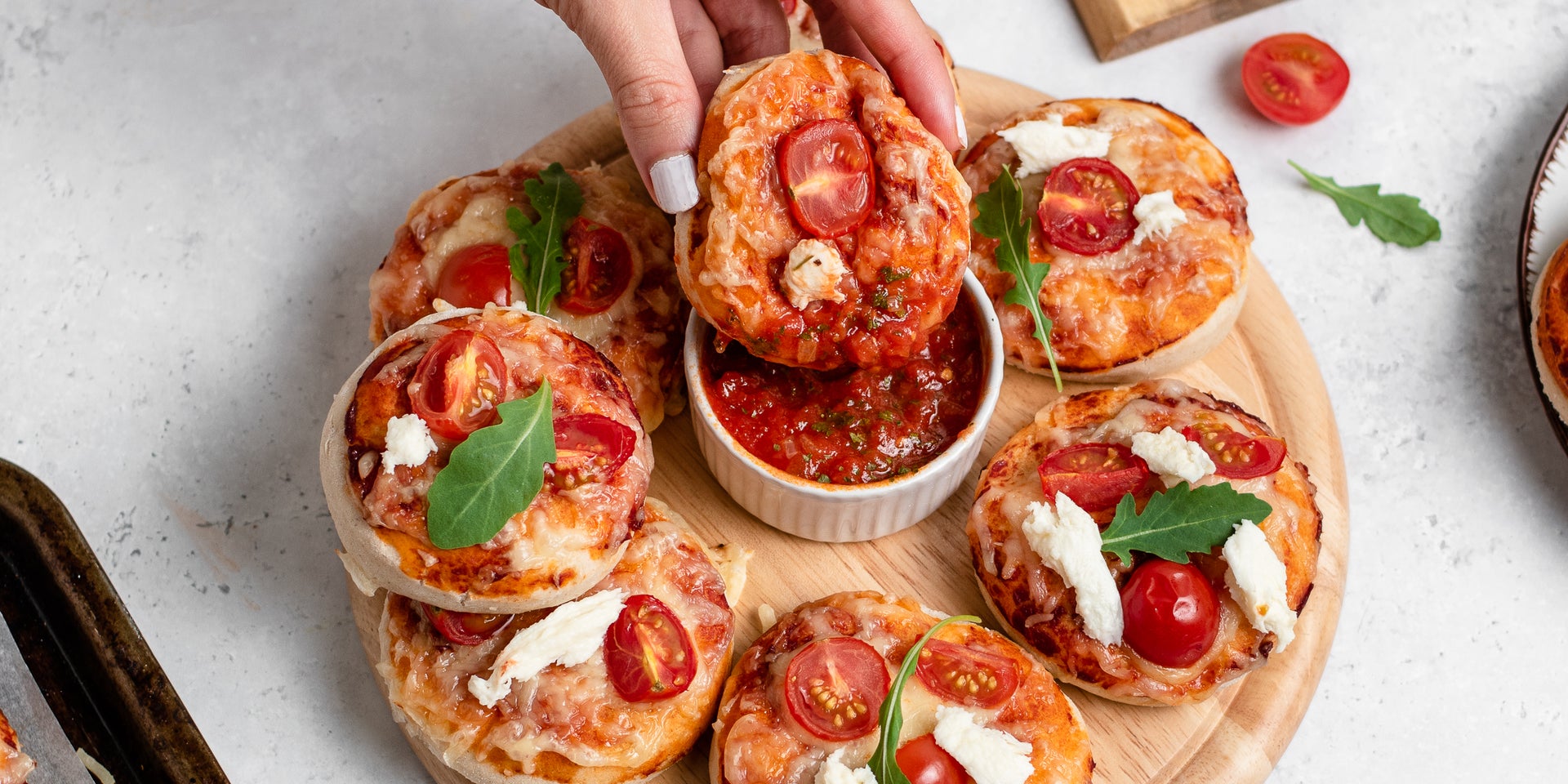 Mini Cheese and Tomato Pizza | Baking Mad