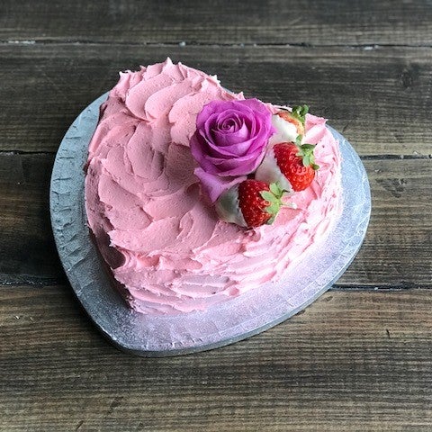 Strawberries and Cream Heart Cake | Ready Set Eat
