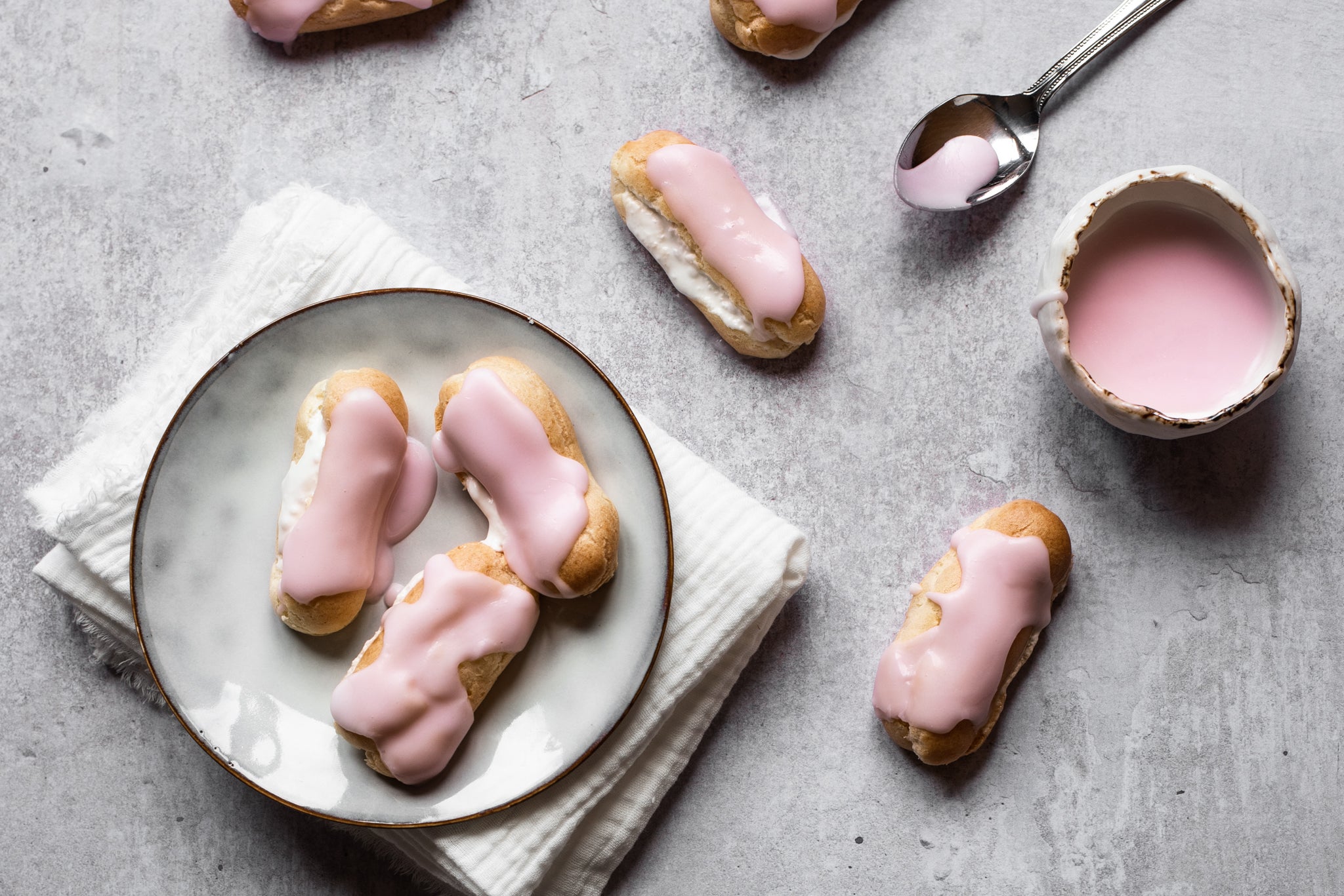 Mini Pink Eclairs Recipe How to Make Mini Pink Eclairs