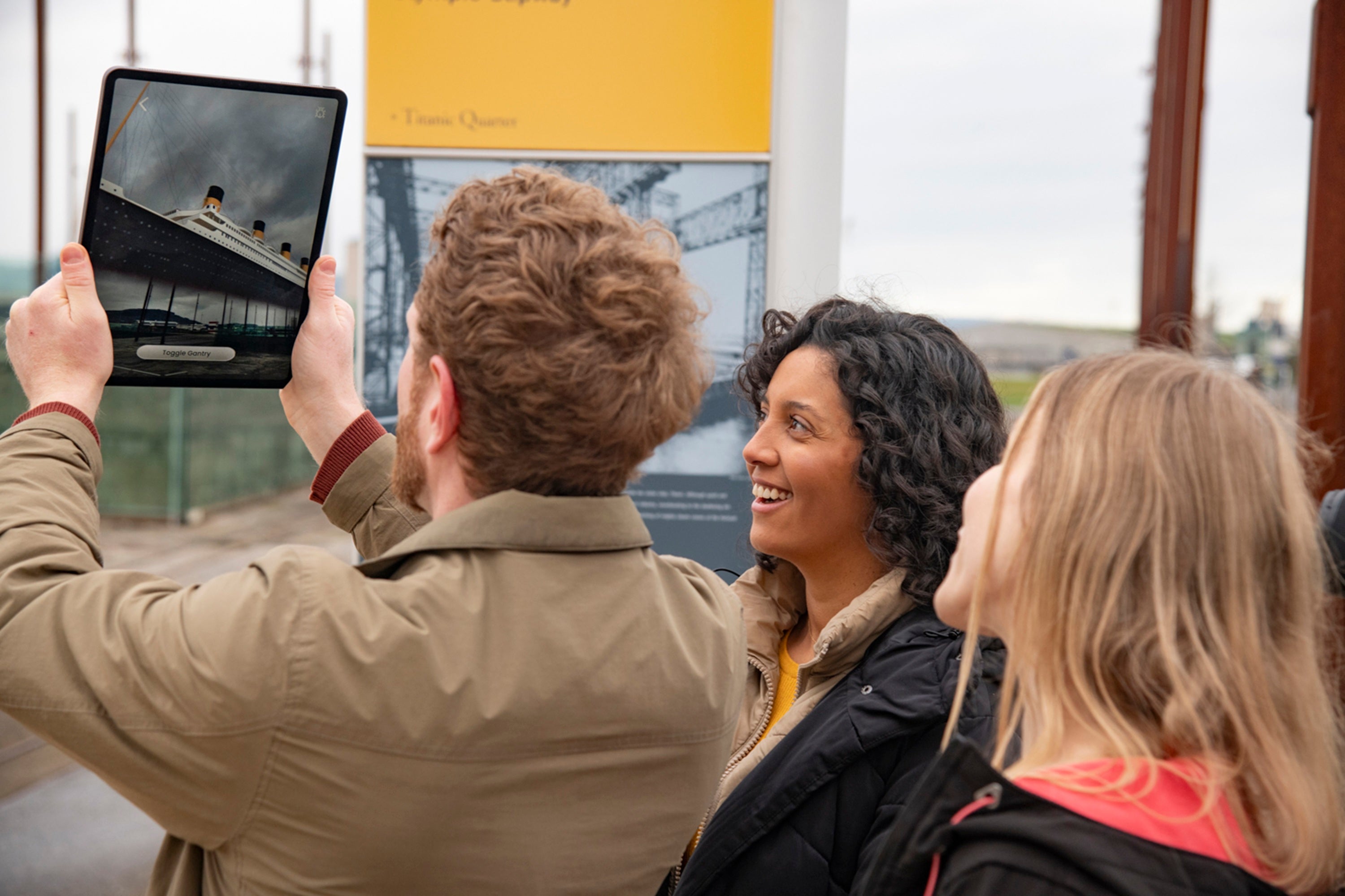A group of people taking a selfie