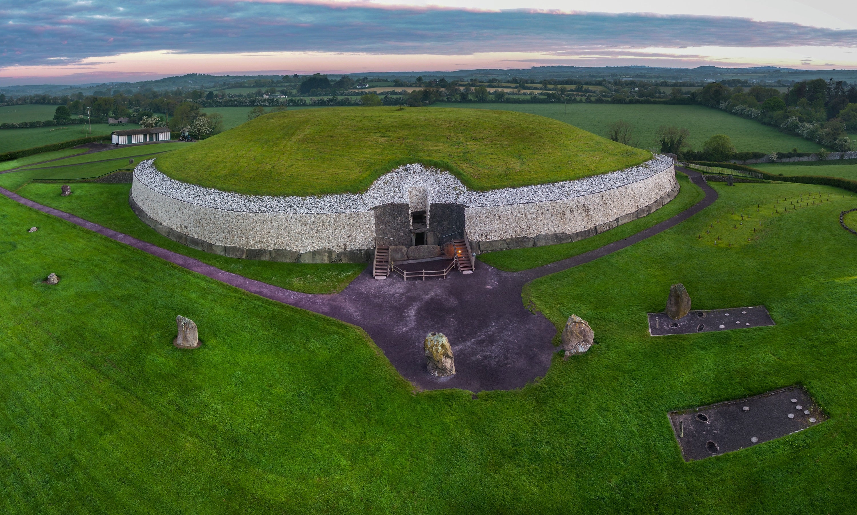 Aerial view of Newgrange stone structure