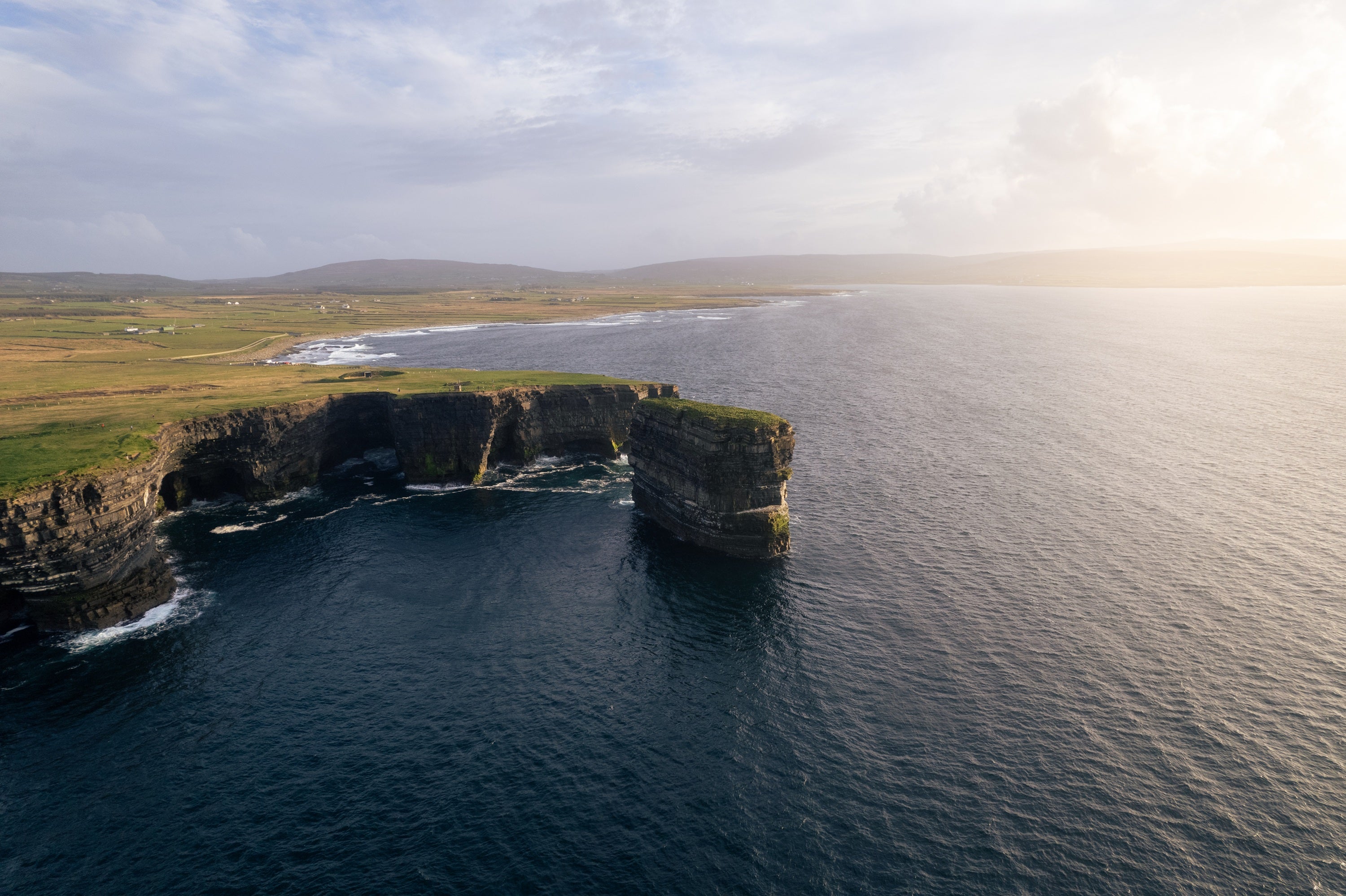 Aerial view of coastline 